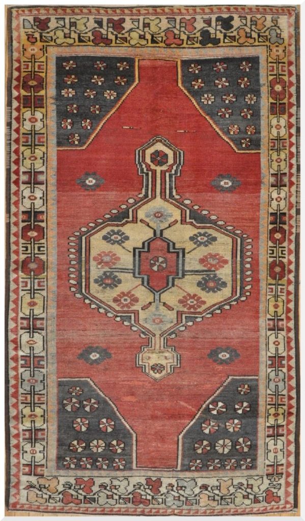 4′ x 7′ Terracotta Red Hand-Knotted Vintage Turkish Anatolian Rug – Traditional Wool 4′ x 7′ Terracotta Red Hand-Knotted Vintage Turkish Anatolian Rug – Traditional Wool