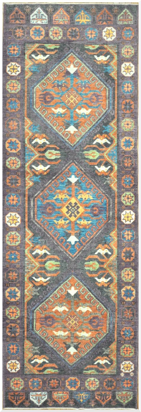 4′ x 13′ Grey Fine Hand-Knotted Turkish Oushak Runner Rug – Transitional Wool