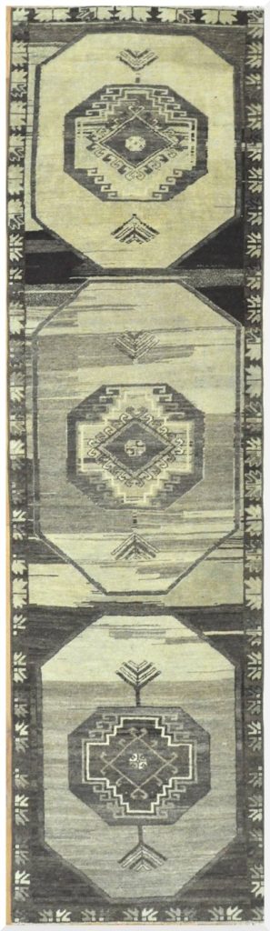 3′ x 10′ Beige Fine Hand-Knotted Turkish Vintage Anatolian Runner – Tribal Wool