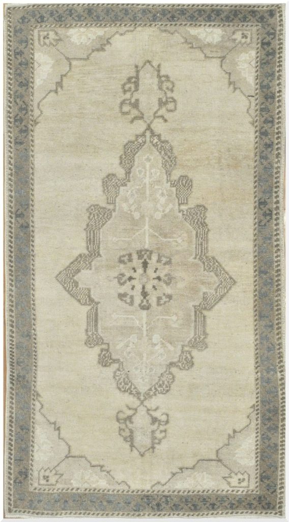 3′ x 6′ Beige Fine Hand-Knotted Turkish Anatolian Rug – Transitional Wool