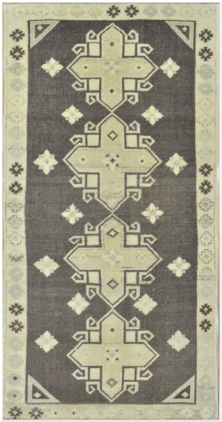 3′ x 6′ Grey Fine Hand-Knotted Turkish Anatolian Runner Rug – Transitional Wool
