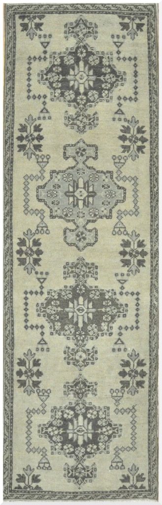 3′ x 10′ Beige Fine Hand-Knotted Turkish Vintage Anatolian Runner – Tribal Wool
