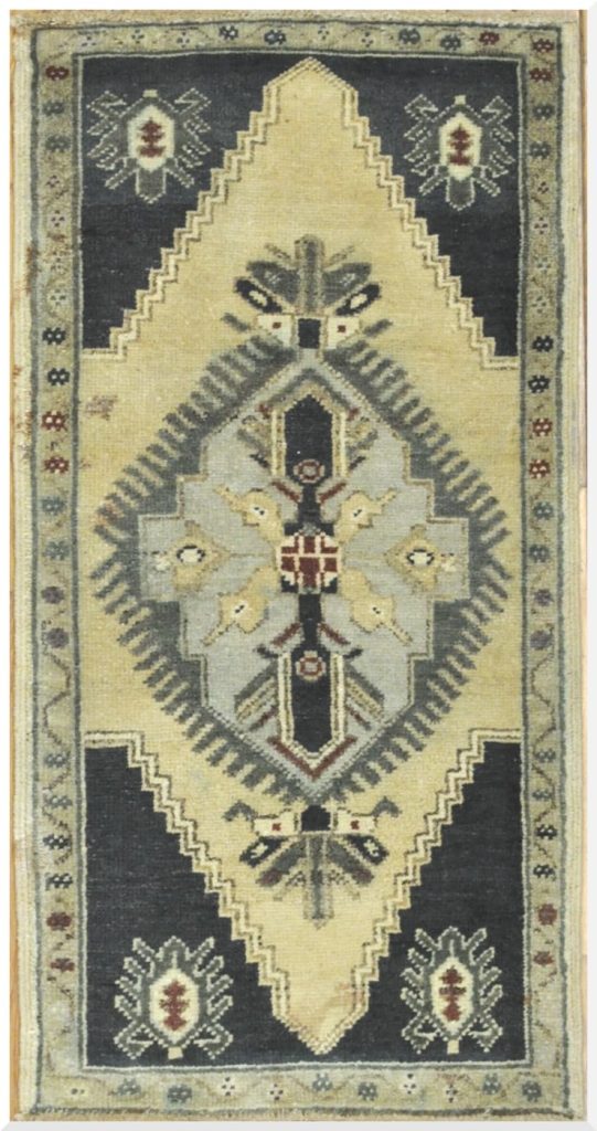2′ x 3′ Ivory Fine Hand-Knotted Turkish Anatolian Rug – Prayer Wool