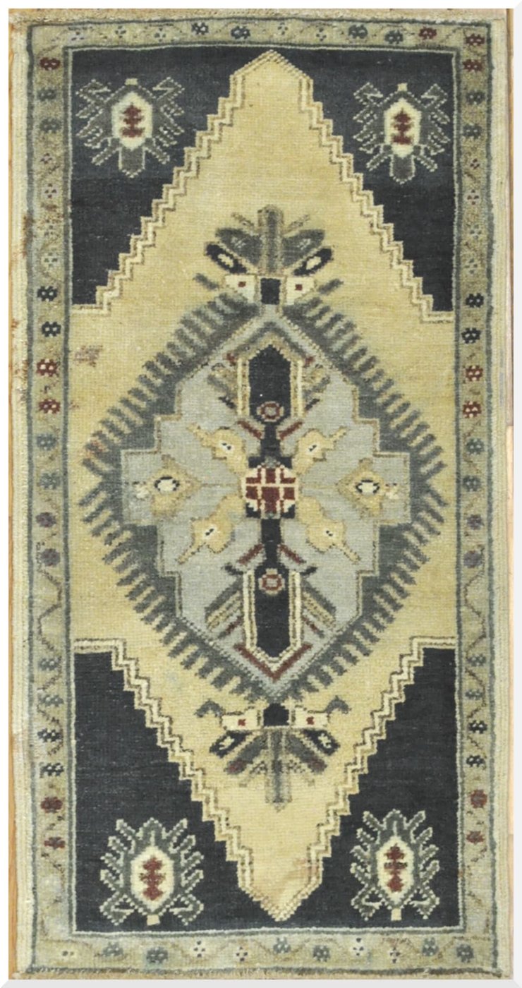 2′ x 3′ Ivory Fine Hand-Knotted Turkish Anatolian Rug – Prayer Wool