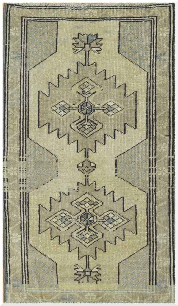 2′ x 3′ Beige Fine Hand-Knotted Turkish Anatolian Rug – Prayer Wool