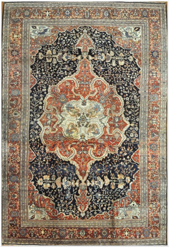 12′ x 19′ Red Fine Hand-Knotted Persian Sarouk Farahan Rug – Traditional Wool 12′ x 19′ Red Fine Hand-Knotted Persian Sarouk Farahan Rug – Traditional Wool
