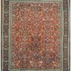 11′ x 14′ Red Fine Hand-Knotted Persian Mahal Rug – Allover Wool