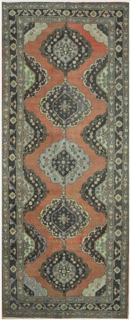 5′ x 13′ Vintage Turkish Anatolian Rug – Terracotta 5′ x 13′ Vintage Turkish Anatolian Rug – Terracotta