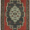 5′ x 12′ Turkish Charcoal Rust Medallion Runner – Vintage Hand-Knotted Wool