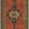 5′ x 12′ Red Anatolian Single Medallion Turkish Runner Rug – Traditional Wool