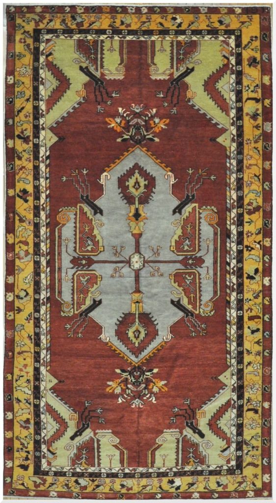 6′ x 11′ Turkish Rust Ivory Medallion Runner – Vintage Hand-Knotted Wool 6′ x 11′ Turkish Rust Ivory Medallion Runner – Vintage Hand-Knotted Wool