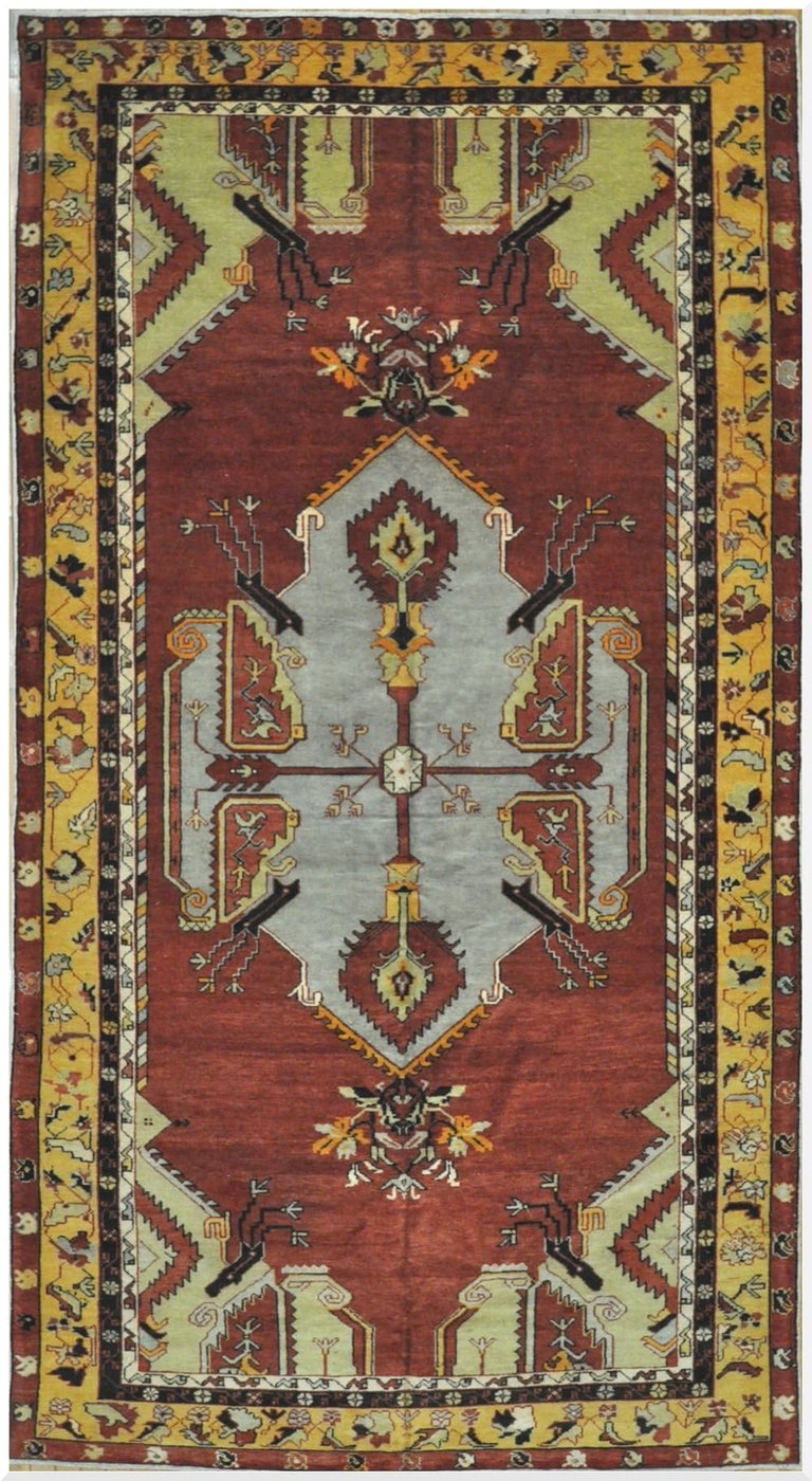 6′ x 11′ Turkish Rust Ivory Medallion Runner – Vintage Hand-Knotted Wool