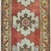 5′ x 12′ Red Fine Hand-Knotted Turkish Oushak Rug – Vintage Wool 5′ x 12′ Red Fine Hand-Knotted Turkish Oushak Rug – Vintage Wool