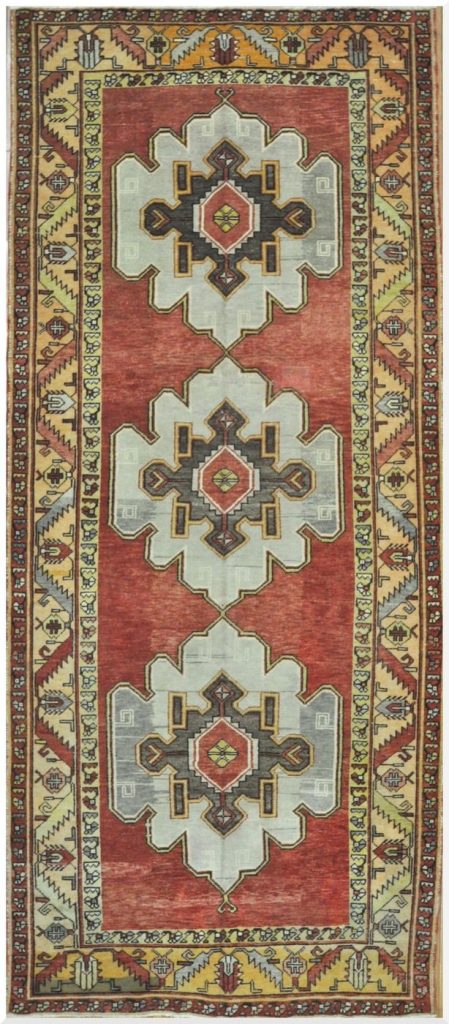 5′ x 12′ Red Fine Hand-Knotted Turkish Oushak Rug – Vintage Wool