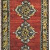 5′ x 12′ Turkish Oushak Red Vintage Rug Traditional Wool