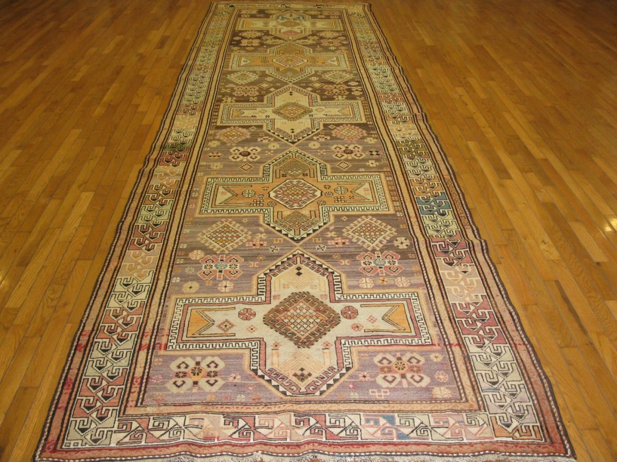 4′ x 16′ Caucasian Kazak Runner – Antique Hand-Knotted Wool - 1 4′ x 16′ Caucasian Kazak Runner – Antique Hand-Knotted Wool