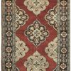 5′ x 14′ Red Fine Hand-Knotted Turkish Oushak Rug – Vintage Wool