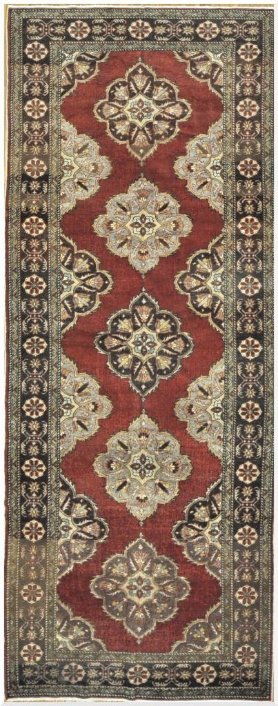 5′ x 14′ Red Fine Hand-Knotted Turkish Oushak Rug – Vintage Wool 5′ x 14′ Red Fine Hand-Knotted Turkish Oushak Rug – Vintage Wool