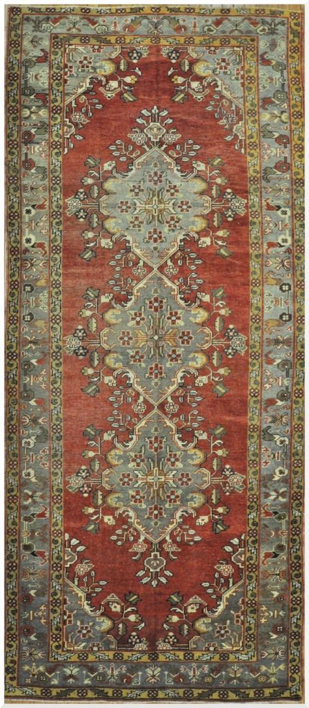 5′ x 12′ Vintage Red Triple Medallion Turkish Oushak Runner Rug – Traditional Wool 5′ x 12′ Vintage Red Triple Medallion Turkish Oushak Runner Rug – Traditional Wool