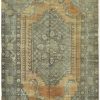 5′ x 10′ Turkish Oushak Blue-Gray Vintage Anatolian Rug – Traditional Hand-Knotted Wool