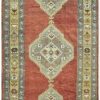 5′ x 12′ Turkish Oushak Rust Olive Tribal Runner – Vintage Hand-Knotted Wool