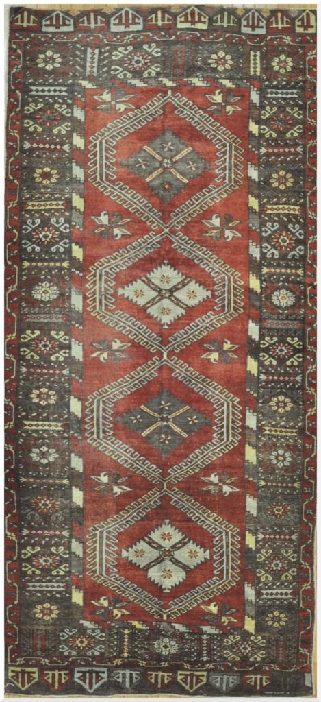 5′ x 12′ Turkish Oushak Red Vintage Runner Rug Traditional Wool