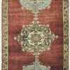 5′ x 15′ Turkish Oushak Rust Blue Ivory Medallion Runner – Vintage Hand-Knotted Wool