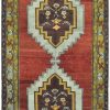 5′ x 12′ Turkish Oushak Rust Charcoal Double Medallion Runner – Vintage Hand-Knotted Wool