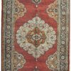 5′ x 14′ Turkish Oushak Rust Charcoal Triple Medallion Runner – Vintage Hand-Knotted Wool