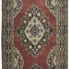 5′ x 16′ Turkish Oushak Burgundy Vintage Runner Rug Traditional Wool