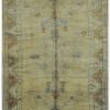 5′ x 14′ Muted Sage and Gold Hand-Knotted Vintage Turkish Oushak Runner – Traditional Wool