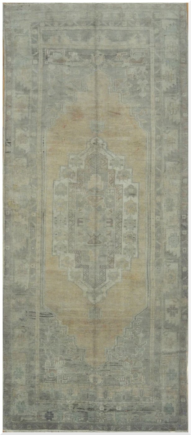 4′ x 11′ Vintage Turkish Neutral Anatolian Runner Transitional Wool