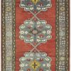 5′ x 10′ Vintage Turkish Oushak Rust Blue Medallion Rug – Hand-Knotted Wool