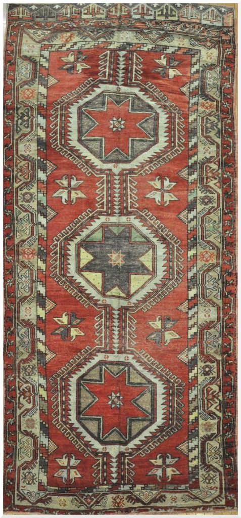 5′ x 12′ Vintage Turkish Oushak Red Tribal Rug Hand Knotted Wool 5′ x 12′ Vintage Turkish Oushak Red Tribal Rug Hand Knotted Wool