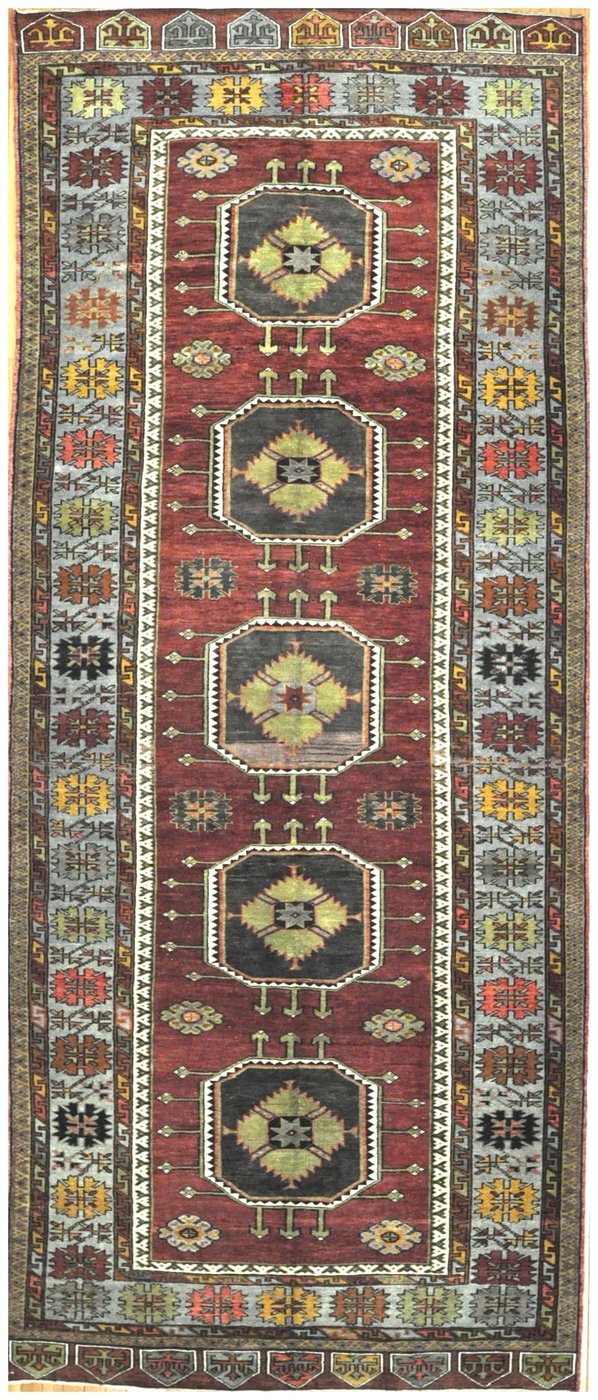 5′ x 14′ Red Fine Hand-Knotted Vintage Turkish Anatolian Runner – Traditional Wool