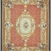 12′ x 15′ Chinese Peach Floral Needlepoint Rug – Traditional Wool