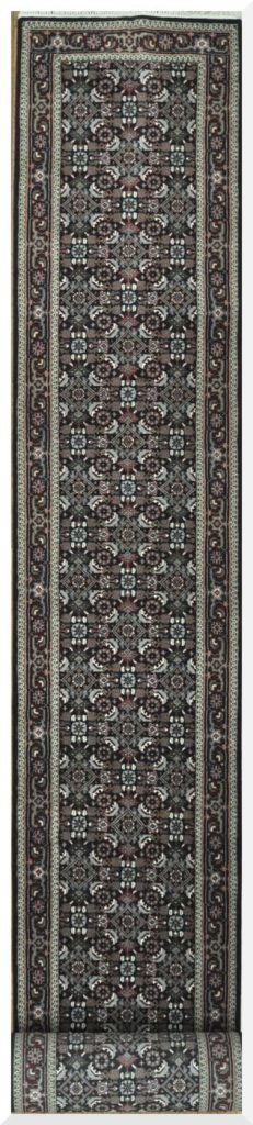 2′ x 19′ India Herati Design Charcoal Traditional Runner Rug – Hand-Knotted Wool