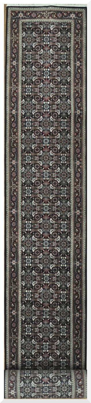 2′ x 19′ India Herati Design Charcoal Traditional Runner Rug – Hand-Knotted Wool