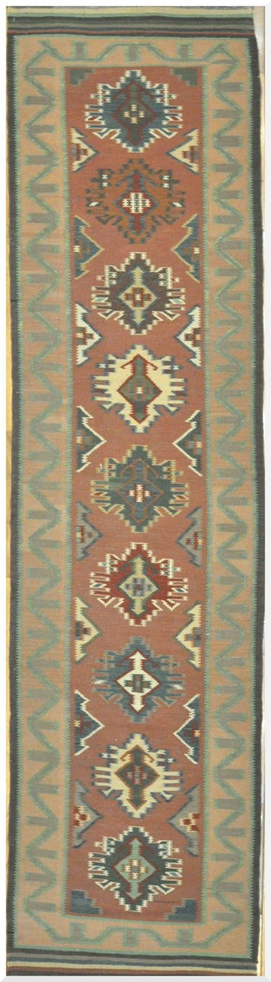 3′ x 10′ Terracotta Fine Flatwoven Afghan Kilim Runner – Tribal Wool
