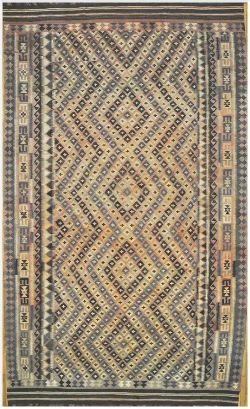 9′ x 17′ Vintage Afghan Kilim Rug – Beige