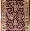 4′ x 6′ Burgundy Fine Hand-Knotted Indian Tabriz Rug – Traditional Wool