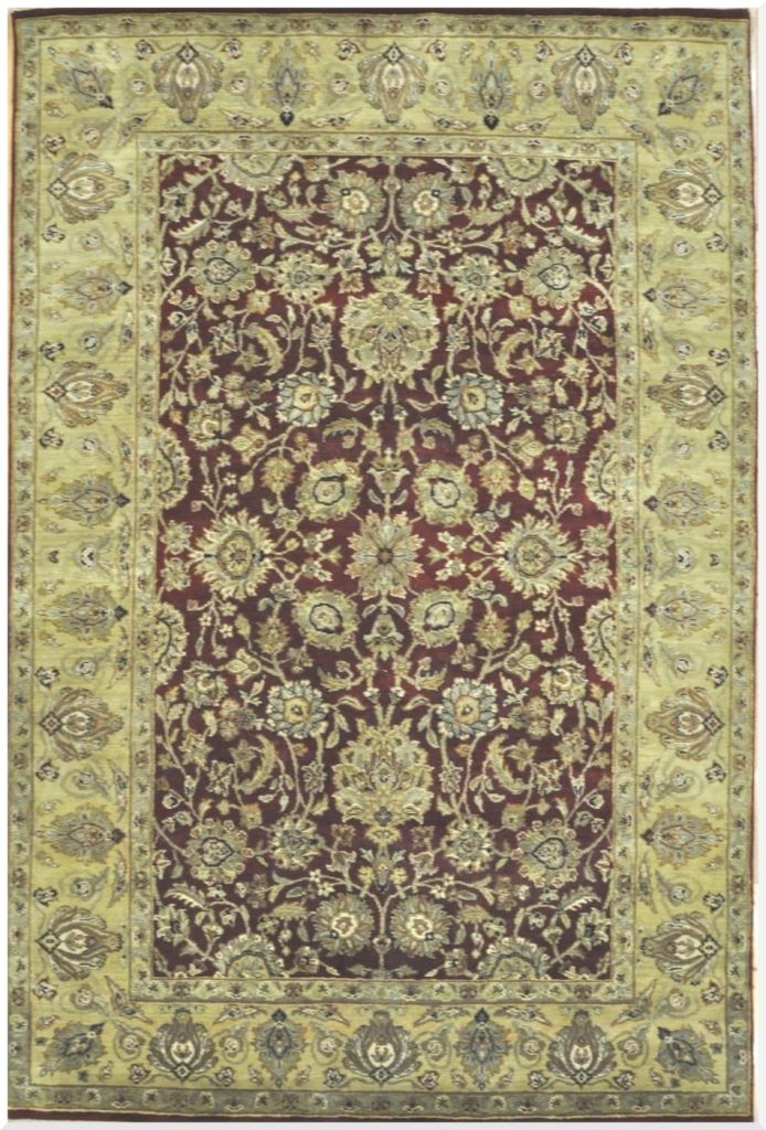 6′ x 9′ Indian Handmade Olive Green Oriental Rug – Hand-Knotted Wool