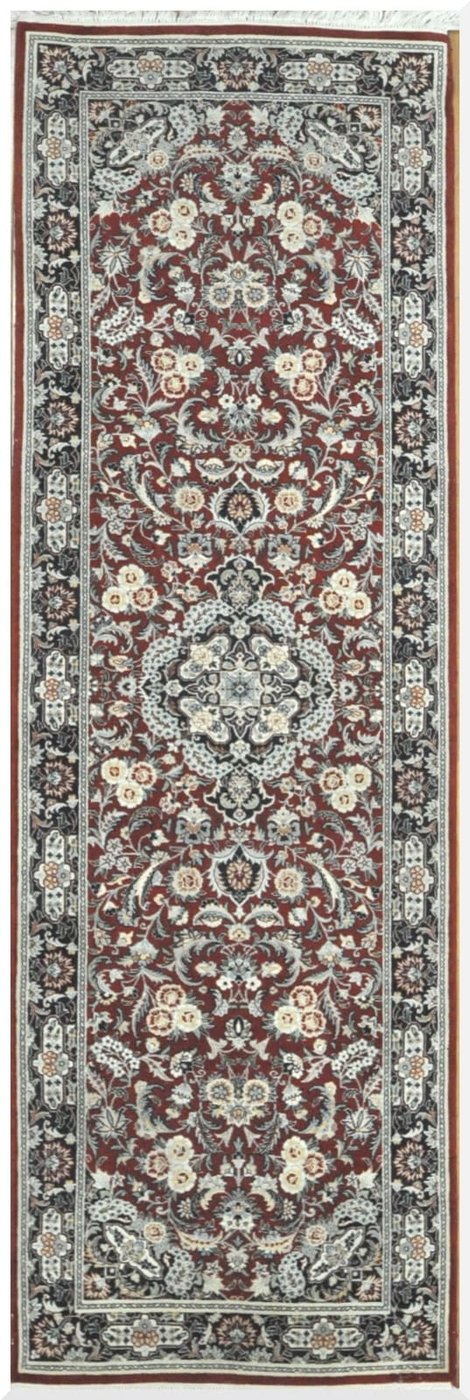 3′ x 8′ Red Fine Hand-Knotted Pakistan Kashan Design  Oriental Rug – Traditional Wool