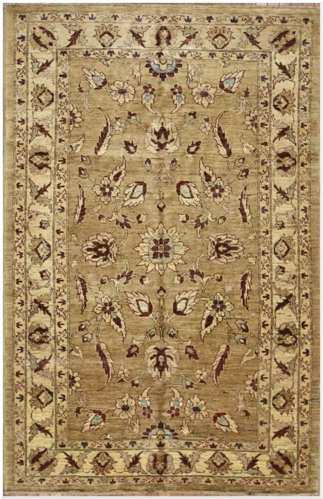 5′ x 8′ Afghan Handmade Sultanabad Design Oriental Rug – Beige