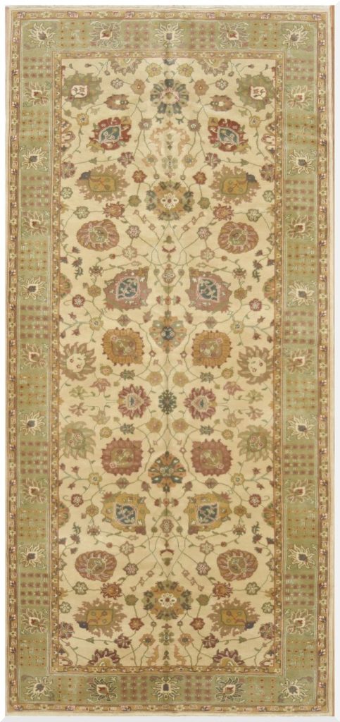 6′ x 14′ Turkish Sultanabad Design Wide & Long Hall Runner Rug – Ivory