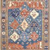 7′ x 8′ New Turkish Handmade Tribal Rug – Geometric Azari Design, Hand-Knotted Wool