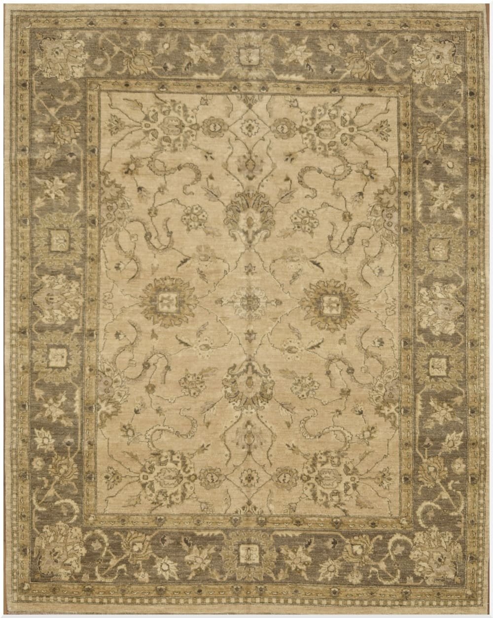 8′ x 10′ Pakistani Beige New Oriental Rug Transitional Wool