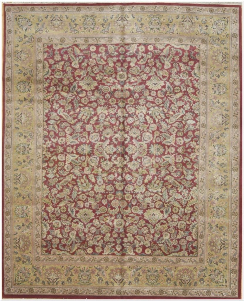 8′ x 10′ Indian Red Oriental Rug Traditional Wool