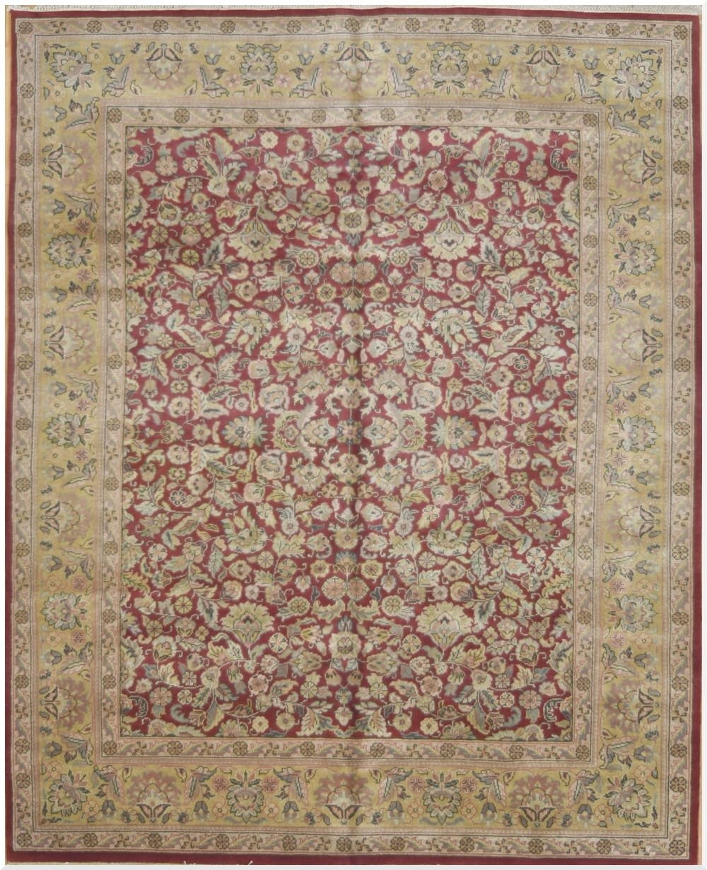 8′ x 10′ Indian Red Oriental Rug Traditional Wool