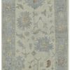5′ x 12′ Pale Blue Fine Hand-Knotted Turkish Oushak Rug – Transitional Wool